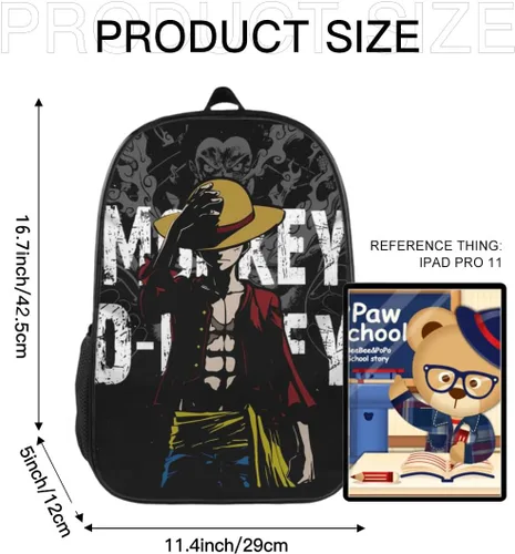 Vista 2 de Mochilas de anime para niños y adolescentes, mochila de dibujos animados de personajes de anime, mochila deportiva de gran capacidad, bolsas