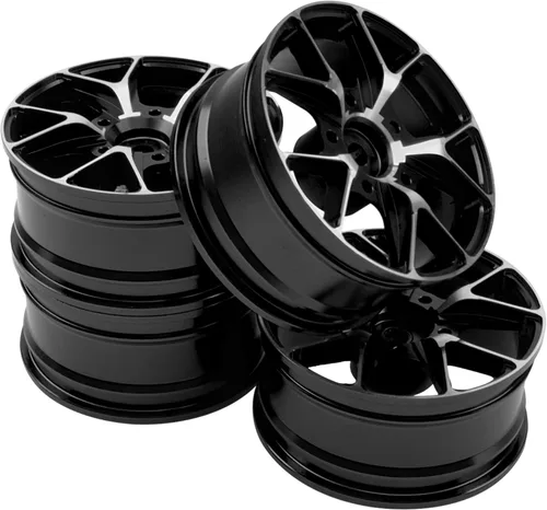 Vista 5 de ShareGoo - Llantas de metal – Bujes hexagonales de 0.472 in, llantas de rueda RC Drift On-Road Racing Touring 1/10, compatibles con HSP, Tamiya
