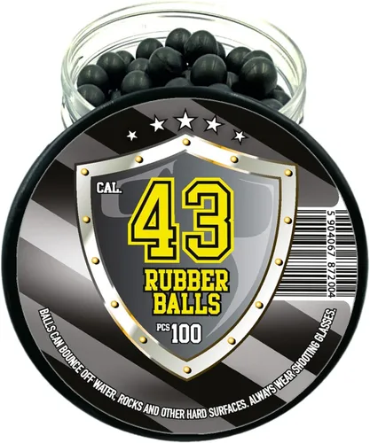 Vista 3 de 100 bolas de pintura Hard Rubber Balls de calibre 43, bolas de proyectiles reutilizables para pistolas de defensa doméstica y entrenamiento en .43