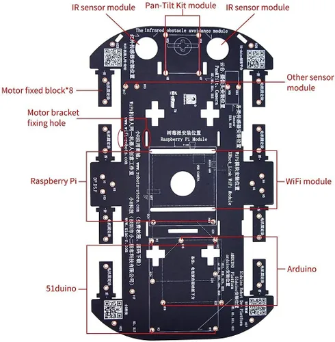 Vista 4 de Robot Chassis 4WD Robot Car Smart Chassis Kit con 4 TT Motor para Arduino/Raspberry Pi/Jetson Nano, Smart Robotic Car Chassis DIY Kit de aprendizaje