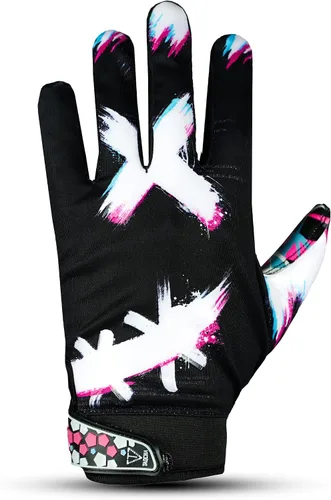 Vista 4 de TAQCHA Jester Cross Eyes Football Gloves - Tacky Sticky Grip Receiver Gloves for Men, Youth, Boys & Kids - Pro Elite Wide Receiver Gear for Game