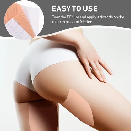 Vista 3 de Veemoon Anti Chafing Thigh Friction Pads 10pcs Set Elastic Fabric and Non-Woven Invisible Thigh Bands for Chafing Prevention and Sweat Isolation