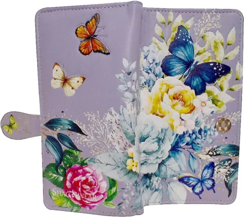 Vista 12 de Shag Wear Bumblebee Garden Large Wallet 7" Blue Bumblebee Garden Blue