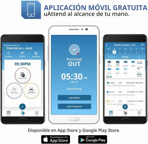 Vista 4 de uAttend JR2000 Reloj de Control de Tiempo Biométrico de Huellas Dactilares, RFID, PIN para Pequeñas Empresas – Sistema de Asistencia Basado