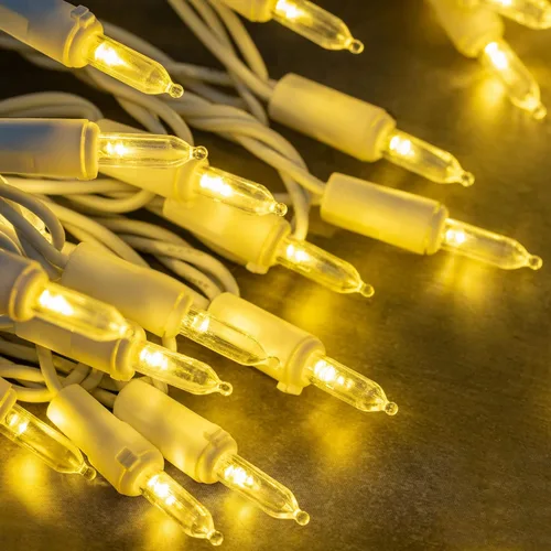 Vista 4 de 200 unidades de luces de Navidad LED de color blanco cálido, 66 pies de alambre blanco con certificación UL, juego de luces de cadena de calidad