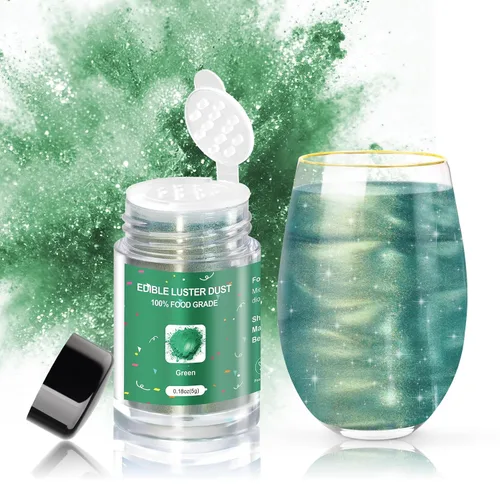 Vista 14 de CRPTHE Polvo de Polvo de Lustre Azul Comestible 5g, Purpurina Comestible para Bebidas, Polvo de Purpurina de Grado Alimenticio para Cócteles