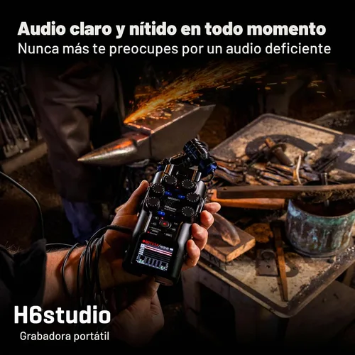 Vista 2 de Grabadora práctica Zoom H6studio de 8 pistas de 32 bits de coma flotante Clip-Free Audio with 32-Bit Float, 8 Tracks, Gain Knobs, F-Series