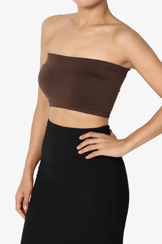 Vista 4 de TheMogan Bralette elástico sin costuras para mujer, sin tirantes, de nailon