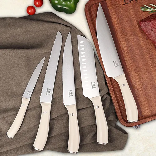 Vista 7 de WANGMAZI Juego de 15 cuchillos de acero inoxidable japonés de alto carbono, juego de cuchillos afilados para cocina, apto para lavavajillas, caja