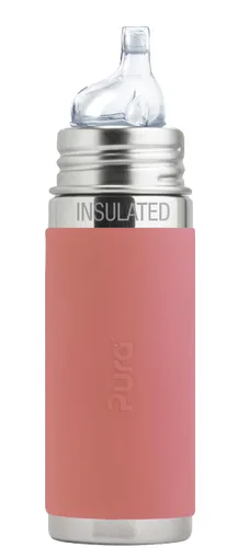 Vista 8 de Pura Kiki Botella térmica de acero inoxidable con manga de 9 oz/260 ml con boquilla de silicona de grado médico de flujo rápido certificado