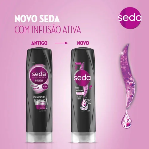 Vista 7 de Seda Linha Pretos Luminosos Condicionador 325 Ml Black Shine Collection - Acondicionador 11 Fl Oz