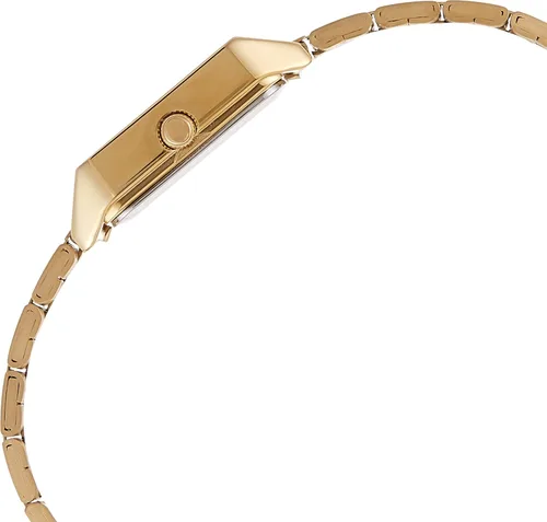 Vista 3 de Casio LTP-V007G-9B - Reloj de vestir rectangular de acero inoxidable con esfera dorada romana para mujer, Oro, Movimiento de cuarzo