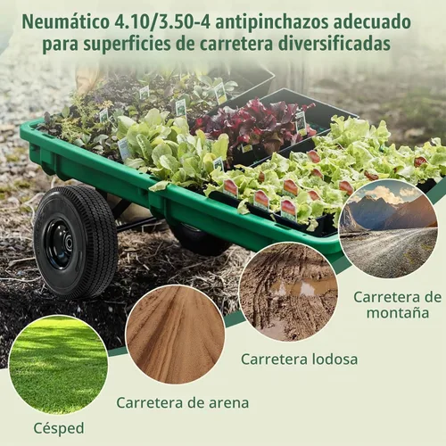 Vista 7 de Neumático y rueda 4.10/3.50-4, neumáticos sólidos de 10" con rodamiento de 5/8", rodamientos adicionales de 3/4" y 1/2", cubo con desplazamiento