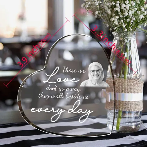 Vista 5 de Foto de cristal 3D – Corazón grabado con imagen, regalos personalizados para el día de la madre con tu propia foto para mamá, papá, hombres
