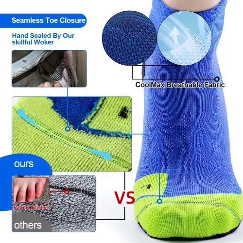 Vista 2 de limide Coolmax - Calcetines deportivos para correr, de secado rápido, de compresión sin costuras, 3 pares (talla M 7-11)