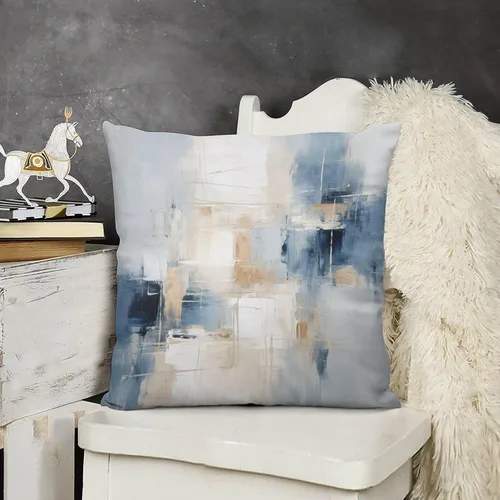 Vista 15 de Almohadas grandes para cama, fundas de almohada abstractas coloridas con patrón de rayas verticales, fundas de almohada cuadradas suaves, fundas