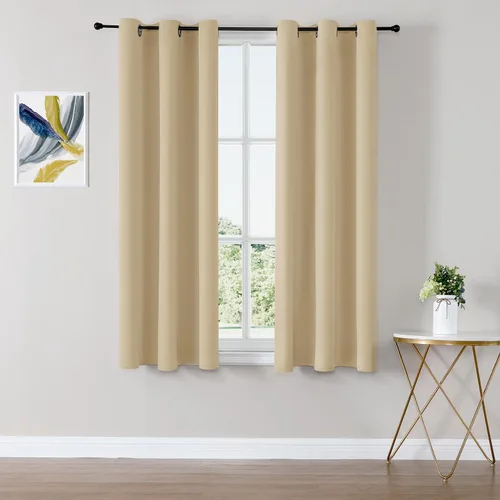Vista 35 de ChrisDowa - Cortinas cortas para ventana de 40 pulgadas para dormitorio - Cortinas cortas con ojales y aislamiento térmico para oscurecer