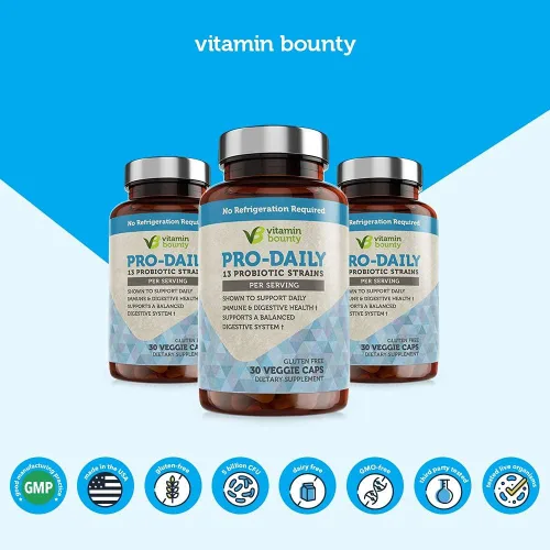 Vista 8 de Cápsulas Vitamin Bounty, probióticos diarios, 13 cepas de probióticos de liberación tardía