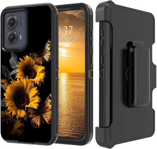 Vista 152 de Funda para Moto G Stylus 5G 2023 con funda de clip para cinturón y soporte, resistente de doble capa, resistente a prueba de golpes, para Motorola