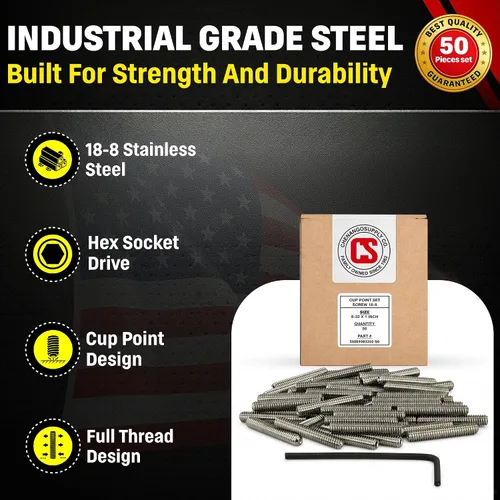 Vista 4 de Chenango Supply 8-32 x 1 Tornillos de acero inoxidable con punta de copa