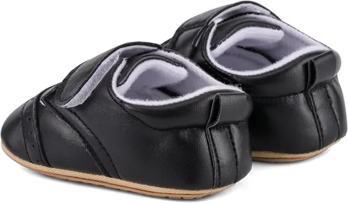 Vista 5 de ESTAMICO - Tenis de piel sintética para bebés, niños y niñas, suela de goma antideslizante, para primeros pasos, zapatos para exteriores