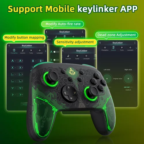 Vista 8 de IINE Switch Pro Controller, Wireless Switch Controllers for SwitchLiteOLED, Remote Gamepad Controller with NFC6-Axis GyroRumbleTurboMacro Functions
