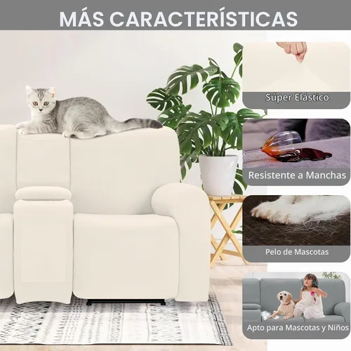 Vista 5 de Easy-Going - Funda 100% impermeable para sofá reclinable, fundas de sofá elásticas para sofás reclinables, funda de sofá seccional extra grande
