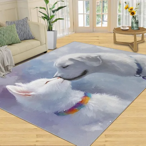 Vista 10 de Cyberpunk Rugs for Bedroom, Neon Head Area Rug, Neon Art Rugs for Living Room, Indoor Non-Slip Rug, Machine Washable Carpet for Front Entrance Floor