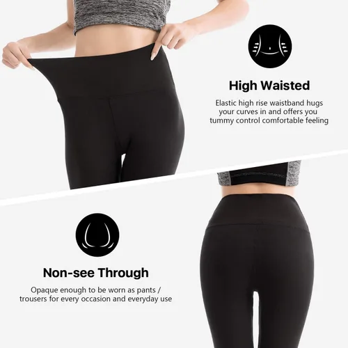 Vista 3 de SINOPHANT Leggings de cintura alta para mujer, pantalones capri de yoga suaves y largos para entrenamiento atlético