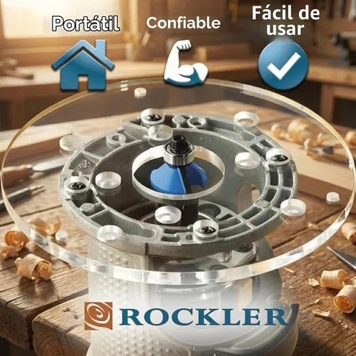 Vista 2 de Rockler Mesa de Router de Recorte – Mesa de Router Ajustable con Agujeros Pre-perforados en la Parte Posterior - Mesa de Router con Protector