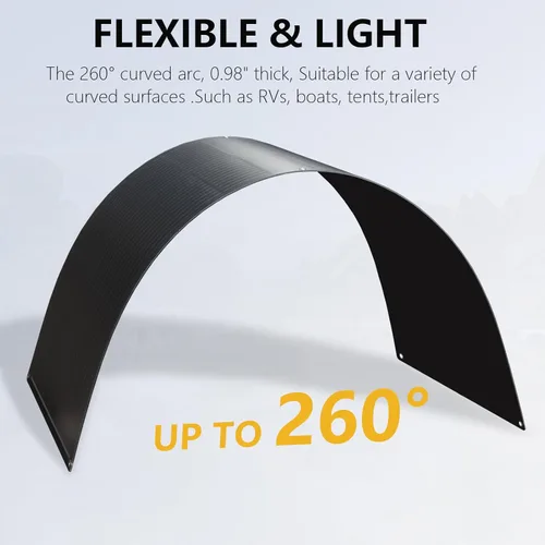 Vista 3 de XINPUGUANG Panel solar flexible de 100 W 12 V, kit de sistema solar monocristalino, controlador de carga de 10 A, cable de extensión, carga