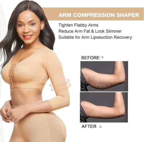 Vista 2 de Lover-Beauty Mangas de compresión de brazo para mujer, poscirugía, cierre frontal, sujetador quirúrgico