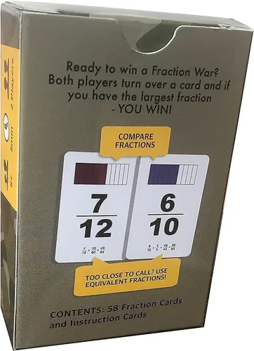 Vista 4 de Fraction War Fun Juego de matemáticas para aprender, comparar y simplificar fracciones para 2º a 5º grado (paquete de 1) - Edición estándar