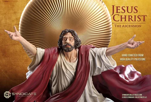 Vista 7 de La Ascensión de Jesucristo - Escultura de estatua de Polystone de 11 pulgadas Edición de bata roja a escala 1:10
