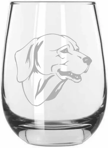 Vista 383 de Shar Pei (chino) - Vaso de vino sin tallo grabado para perro, 15.25 onzas