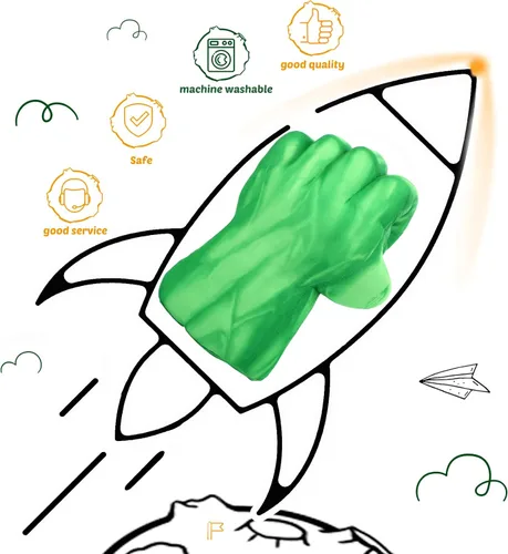 Vista 4 de Superhero Toys - Guantes de boxeo increíbles para niños y niñas, color verde