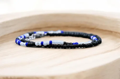 Vista 3 de Keep Him Safe Day And Night Morse Code Beaded Wrap Bracelet for Law Enforcement Mother, Unique Gift for Mom Wife Girlfriend Grandma Sister Best