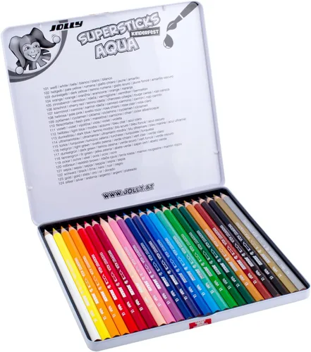 Vista 2 de Jolly Supersticks - Lápices de acuarela europeos de alta calidad con estuche de transporte de lata; juego de 24 Agua