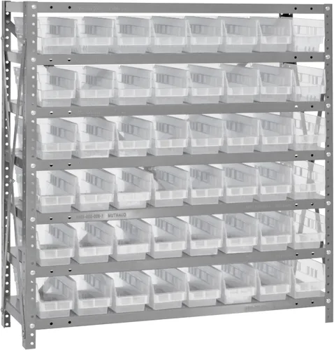Vista 79 de Quantum QSBU-245BK Heavy Duty Shelving Unit with (7) Shelves and (24) QUS245 Black Bins for Garage Warehouse Storage Distribution 400 lb Load
