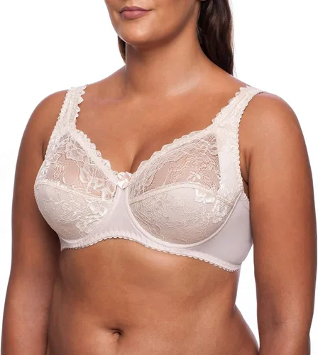 Vista 2 de Sujetador reductor de encaje para mujer, talla grande, cobertura completa