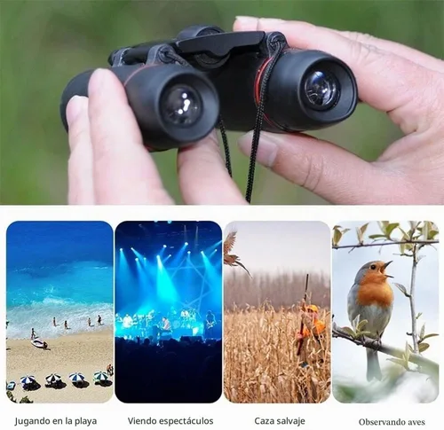 Vista 7 de Mini prismáticos portátiles de 30 x 60, telescopio plegable de ángulo de visión amplio con visión nocturna con poca luz para observación de aves al
