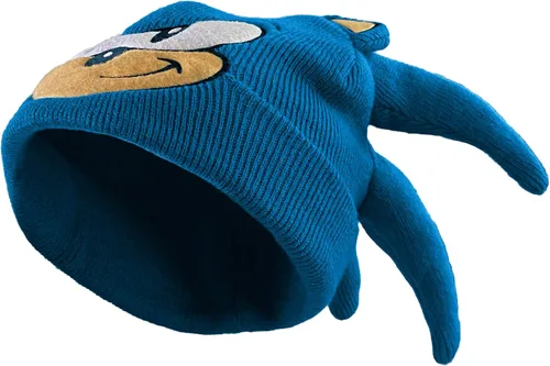 Vista 3 de Seven Times Six Sonic The Hedgehog - Gorro para disfraz con cara bordada en 3D color azul