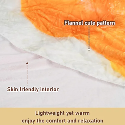 Vista 5 de Catalonia Pepperoni Pizza Blanket, Realistic Food Blanket, Funny Gifts for Teenage Boys and Girls, 59 inch, Single Layer