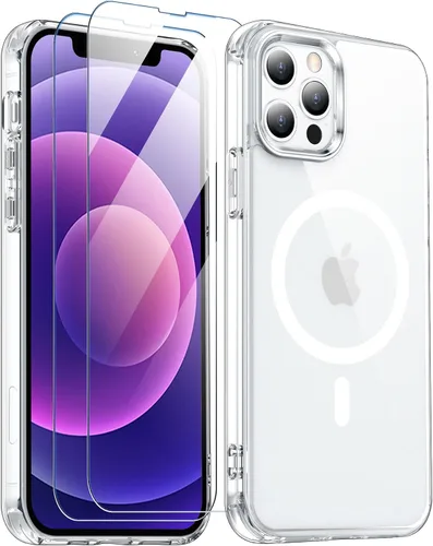 Vista 91 de SPIDERCASE Funda magnética translúcida diseñada para iPhone 11, con 2 protectores de pantalla de vidrio templado, antihuellas, para iPhone 11 de 6.1