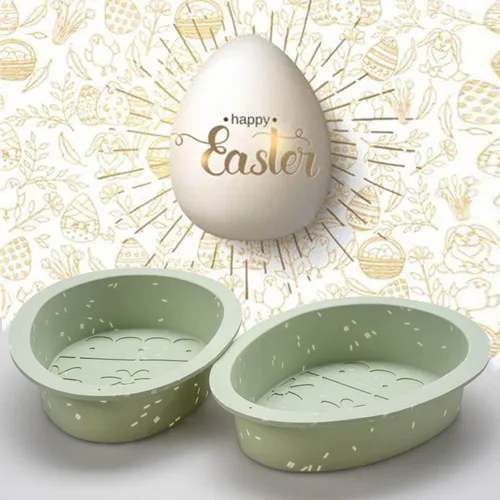 Vista 7 de Moldes para pastel de huevo, molde de silicona para huevos de Pascua, paquete de 2 moldes grandes rompibles para huevos de 7 pulgadas, moldes