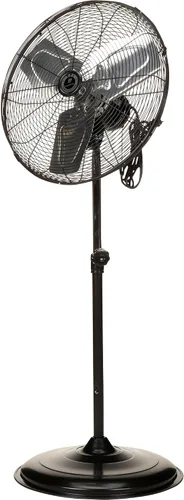 Vista 21 de TPI Corporation CACU30WO Ventilador oscilante de montaje en pedestal de alta velocidad de 30 pulgadas para garaje, comercial, industrial, motor de 3