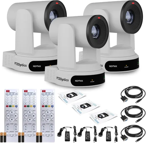 Vista 6 de PTZOptics 3 x Move 4K SDI/HDMI/USB/IP PTZ Cámara con zoom óptico 30x (blanco) (PT30X-4K-WH-G3)