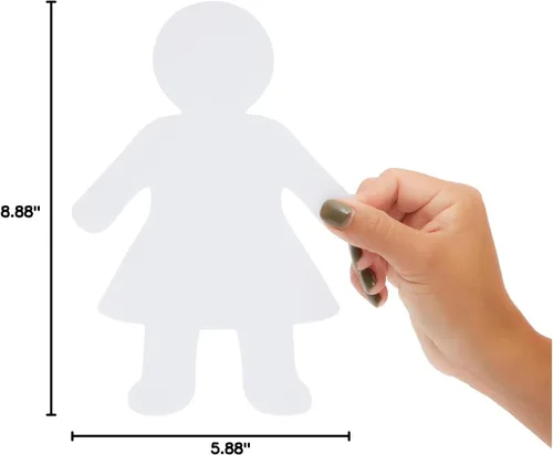 Vista 9 de Juvale Paquete de 48 recortes para muñecas de papel para niños y niñas, color blanco, 250 GSM, niños de 5.88 x 9 pulgadas y niñas de 5.88 x 8.7