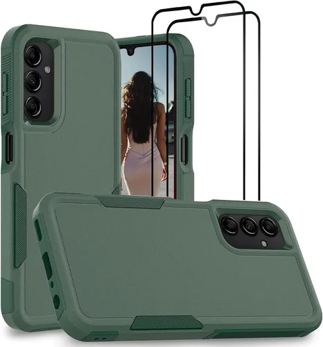 Vista 334 de Jeylly Compatible con Samsung Galaxy A22 5G Funda, Funda Samsung A22 5G con 2pcs protectores de pantalla de vidrio templado
