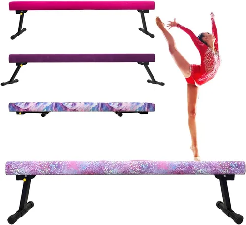 Vista 12 de Viga de equilibrio ajustable y plegable de gimnasia de 8 pies, equipo de gimnasio para el hogar, fácil de ensamblar y almacenar, no requiere Pnk